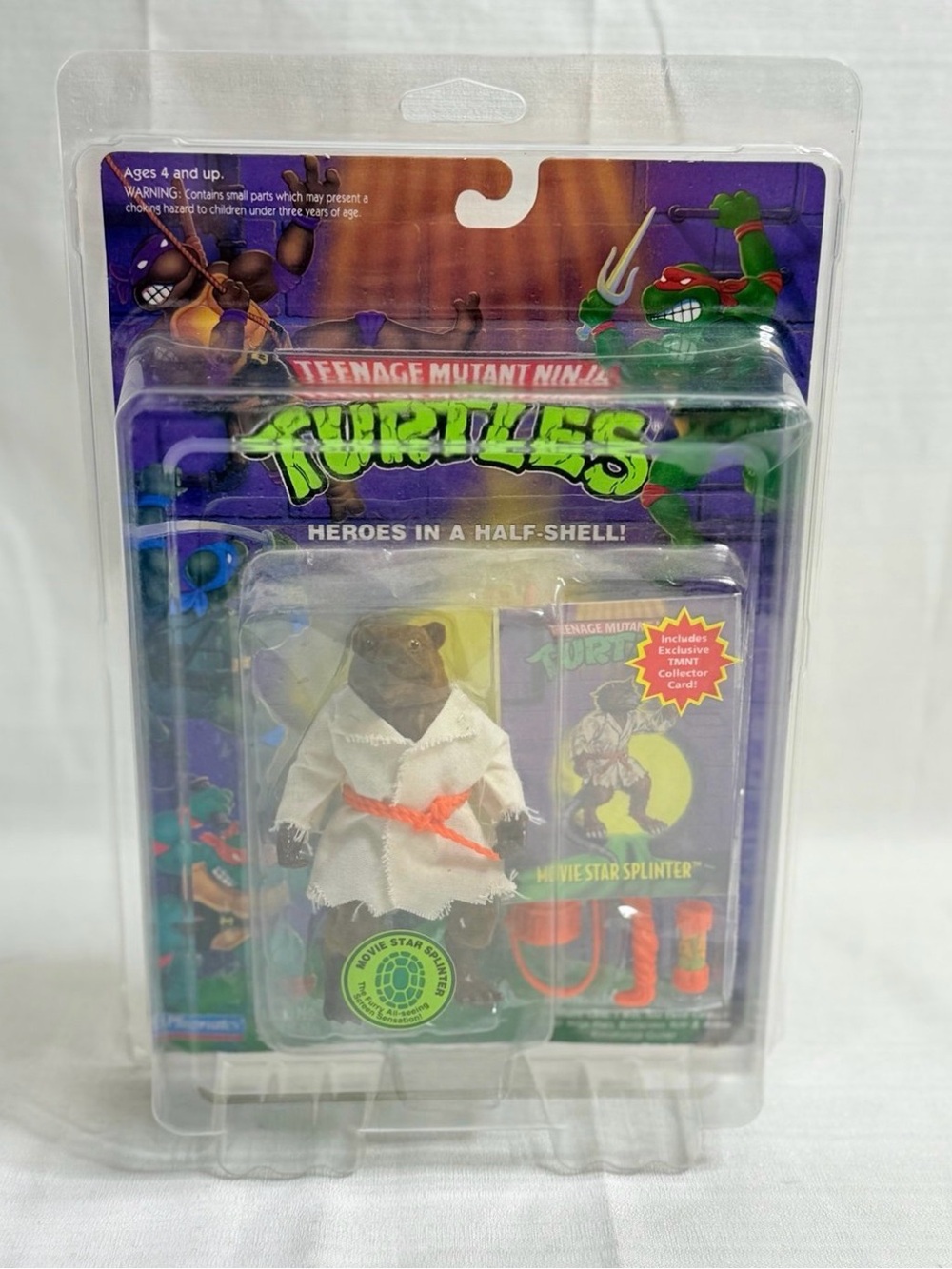 Vintage Teenage Mutant Ninja Turtles Movie Star Splinter Fuzzy Fur 1994 Sealed
